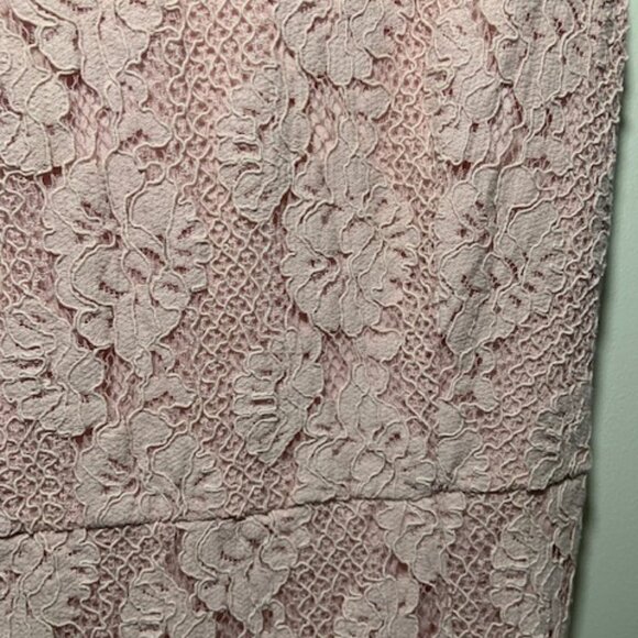 Lamilus Soft Pink Lace Crochet Floral Wedding Cocktail Party Dress - Size M - Picture 5 of 8
